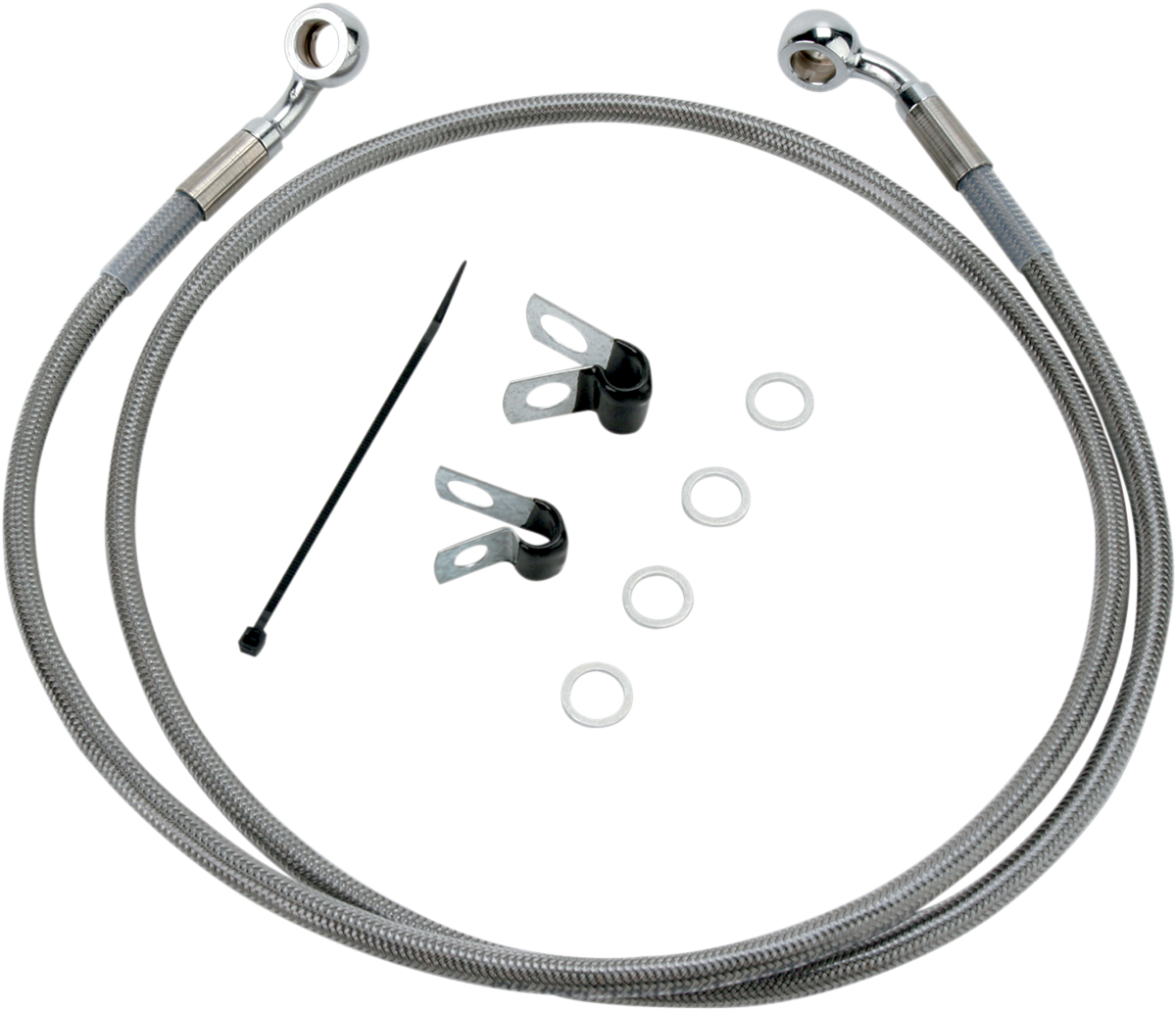 Drag specialties Brake Line - Front - +4" - Stainless Steel - XL Harley Davidson