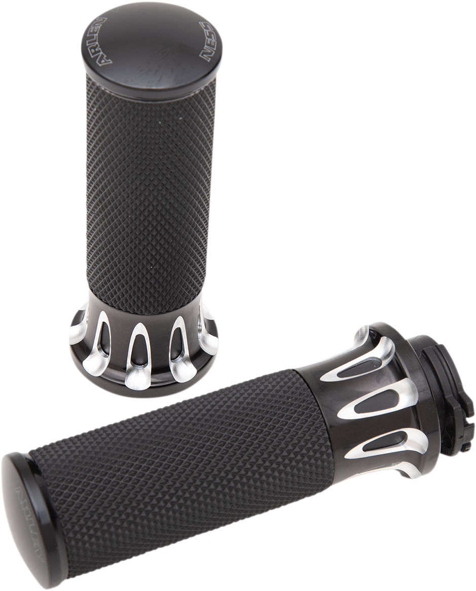 Arlen Ness Fusion Deep Cut Grips For Harley With Dual Cable Throttle
