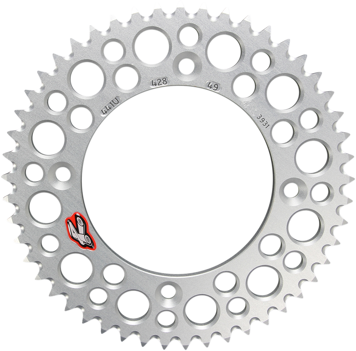Renthal Rear Sprocket - Aluminum - 49 Tooth - Silver - Gas Gas/Husqvarna/KTM 49T
