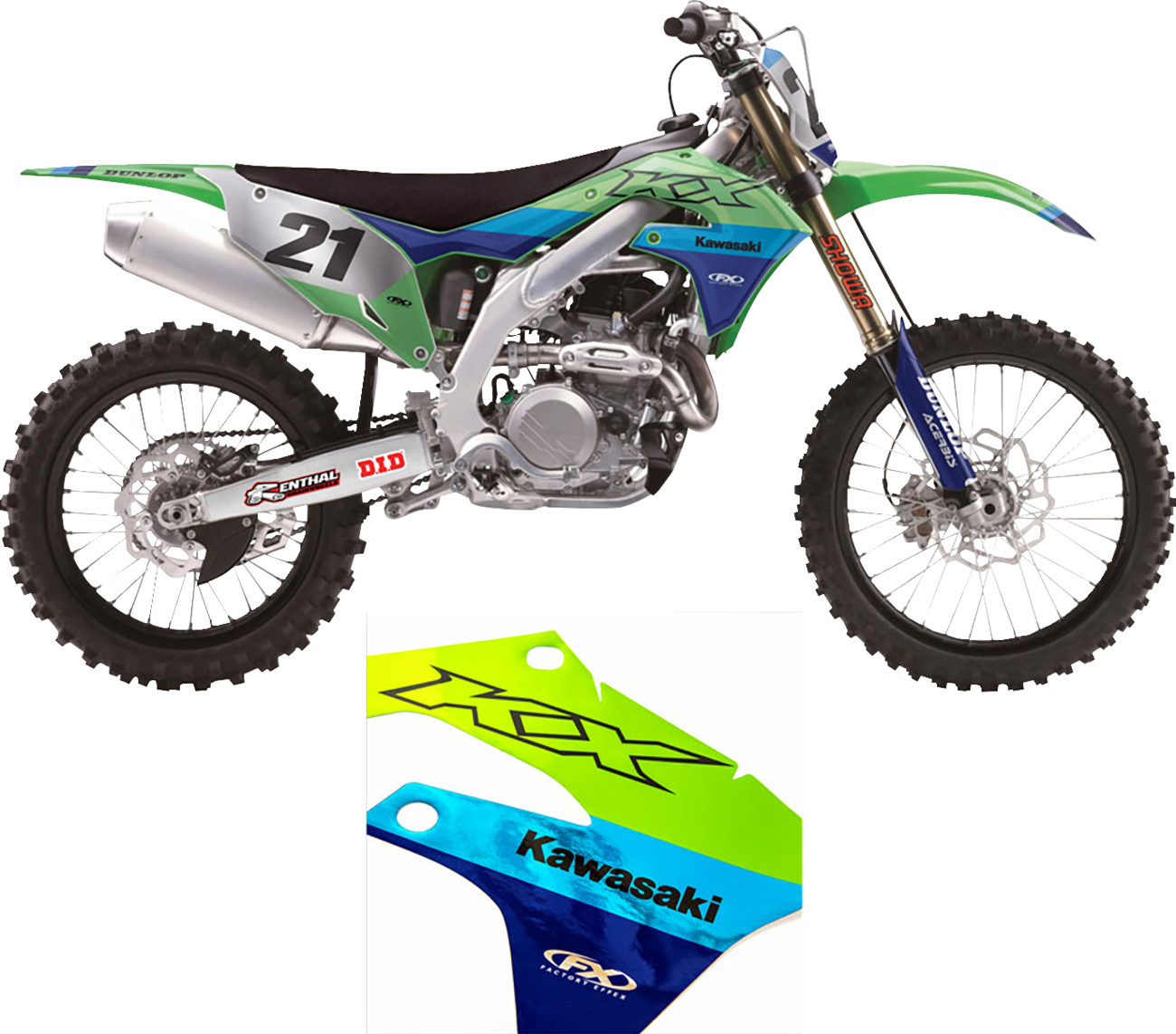 Factory Effex Candy Chrome Shroud / Airbox Graphics Kit Kawasaki KX250 / X / KX450 / X 2024-2025