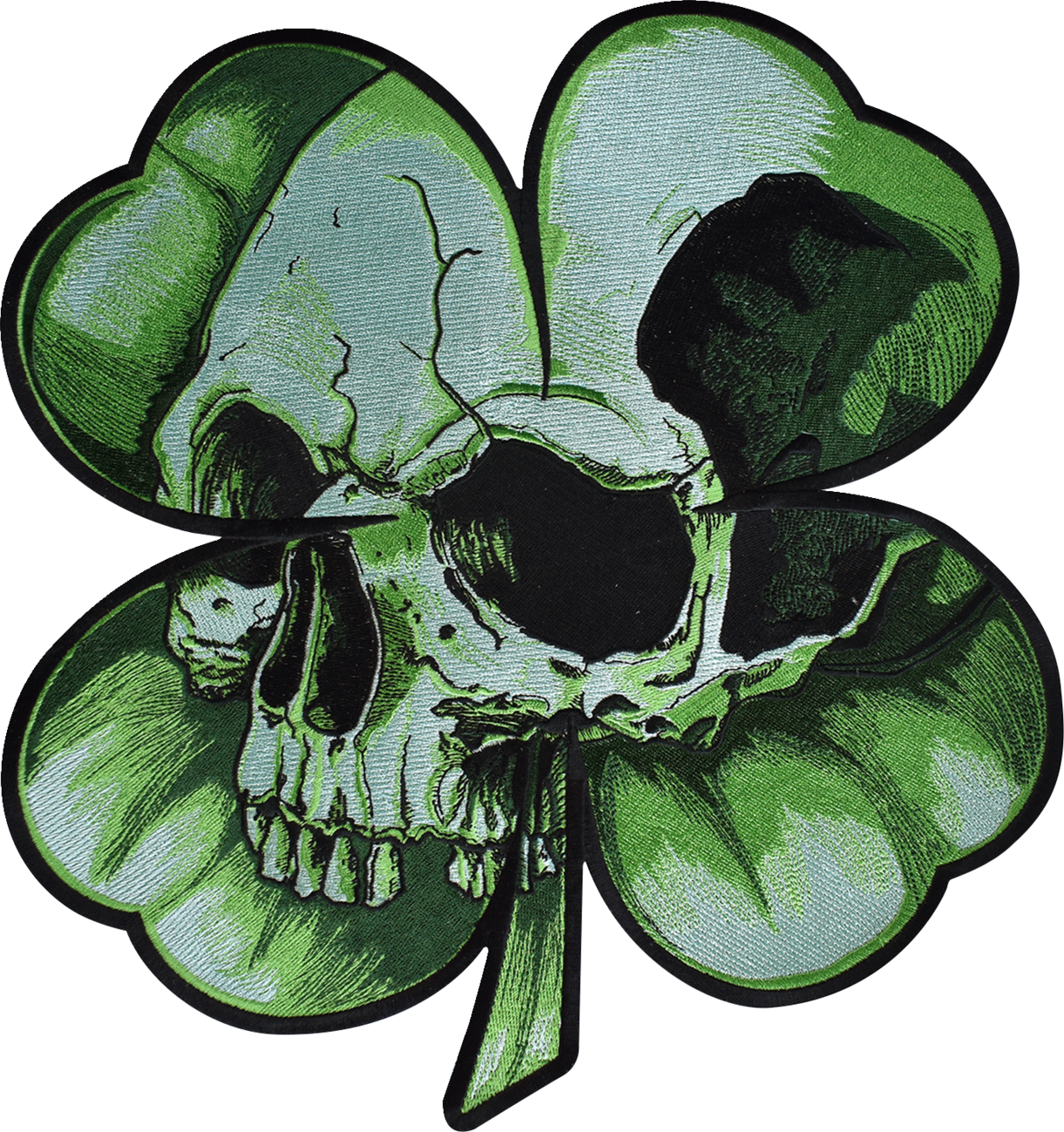 LETHAL THREAT Shamrock Clover Skull Embroidered Patch