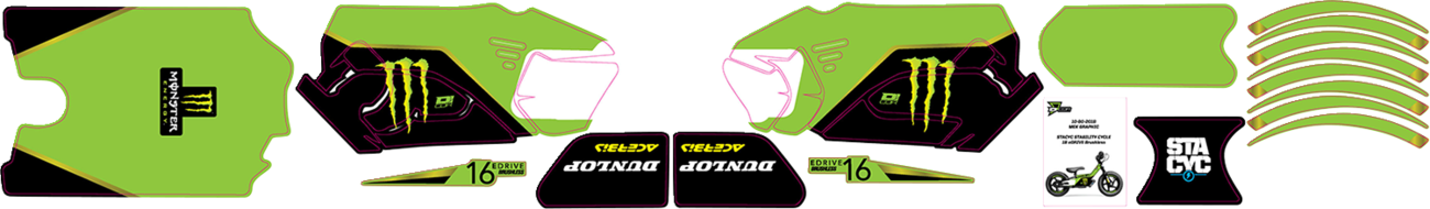 D'COR VISUALS STACYC™ Stability 16" Cycle Brushless Graphic Kit — Monster Energy