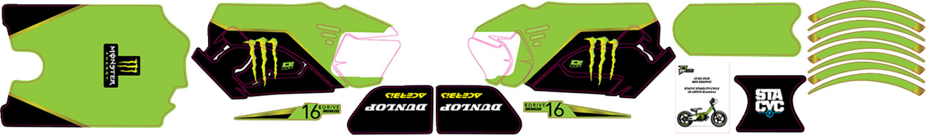 D'COR VISUALS STACYC™ Stability 16" Cycle Brushless Graphic Kit — Monster Energy