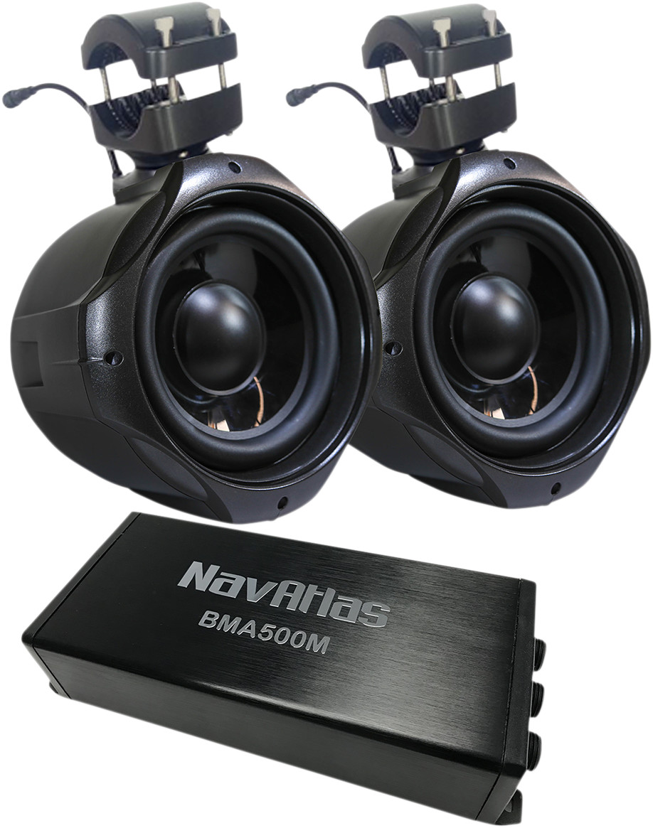 NavAtlas NT308BPK Subwoofer With Mono Amplifier Pod Bundle
