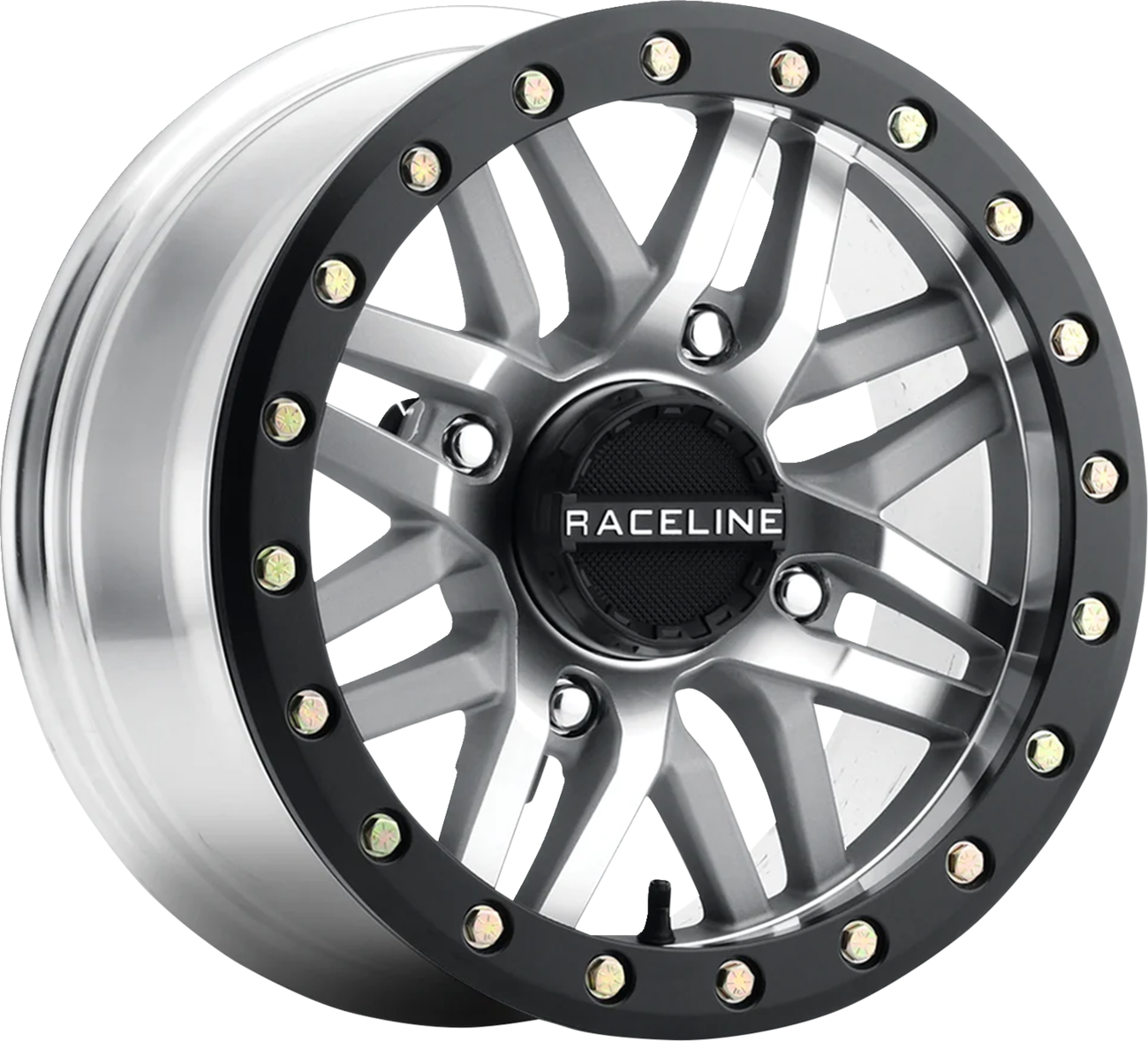 Raceline wheels Wheel - Ryno - Beadlock - Front/Rear - Machined/with Black Ring - 15x7 - 4/156 - 5+2 (+10 mm) Arctic Cat/Kawasaki/Polaris/Yamaha/Textron