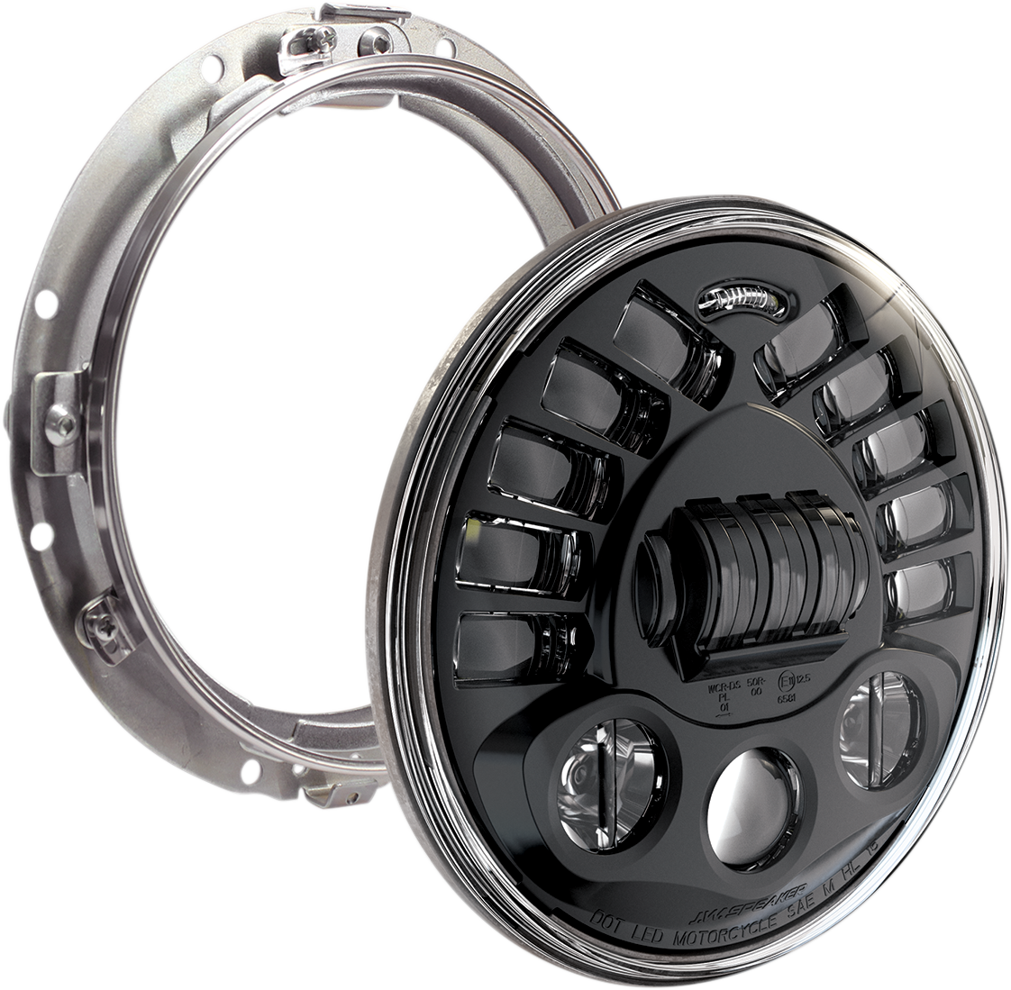 J.w. speaker Adaptive 2 LED Headlight - 7" with Mount - Black Harley Davidson