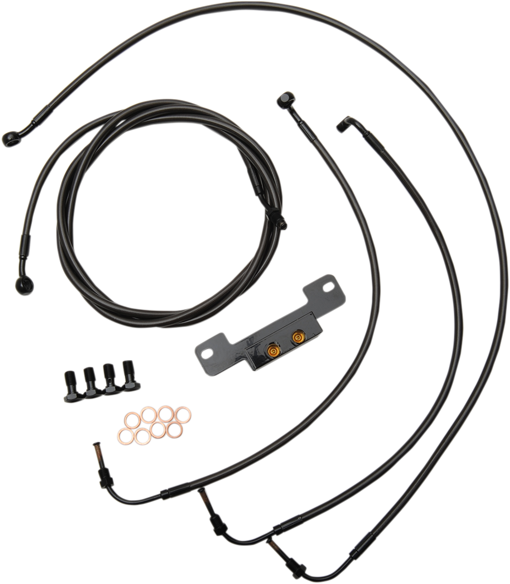 La choppers Standard Midnight Braided Handlebar Cable/Brake Line Kit - 18"-20" Ape Hangers - '17-'19 Touring Harley Davidson