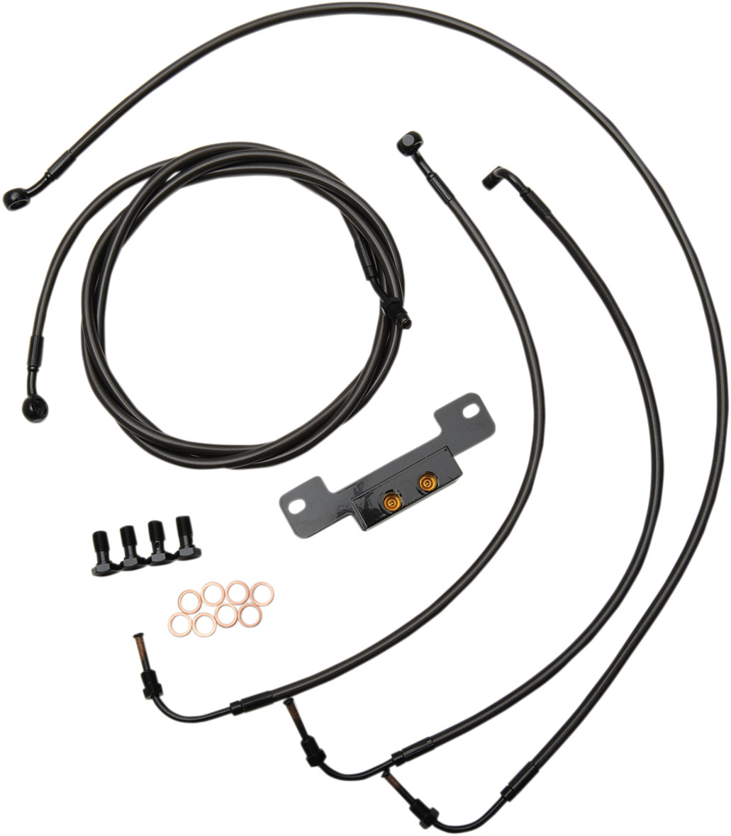 La choppers Standard Midnight Braided Handlebar Cable/Brake Line Kit - 18"-20" Ape Hangers - '17-'19 Touring Harley Davidson