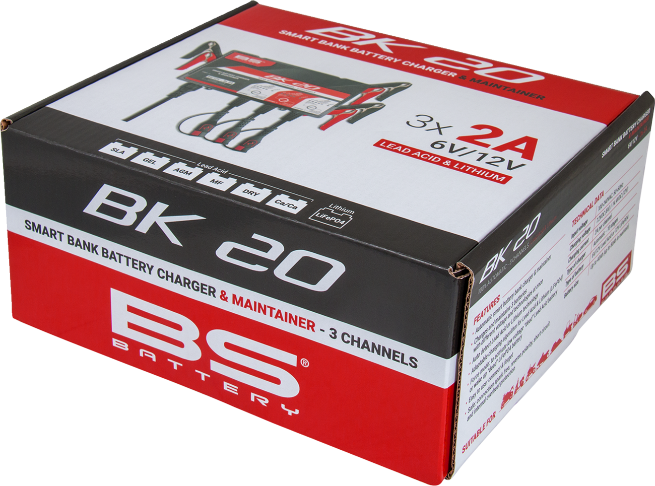 BS BATTERY BK 20 Smart Bank Battery Charger and Maintainer with Reconditioning Function