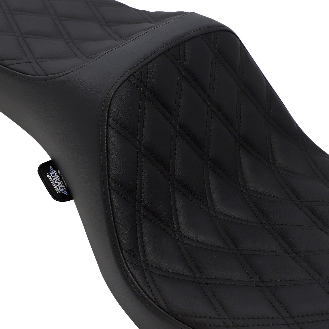 Drag specialties seats Predator III Seat - Double Diamond - Black Stitching - FXD/FLD '06-'17 Harley Davidson