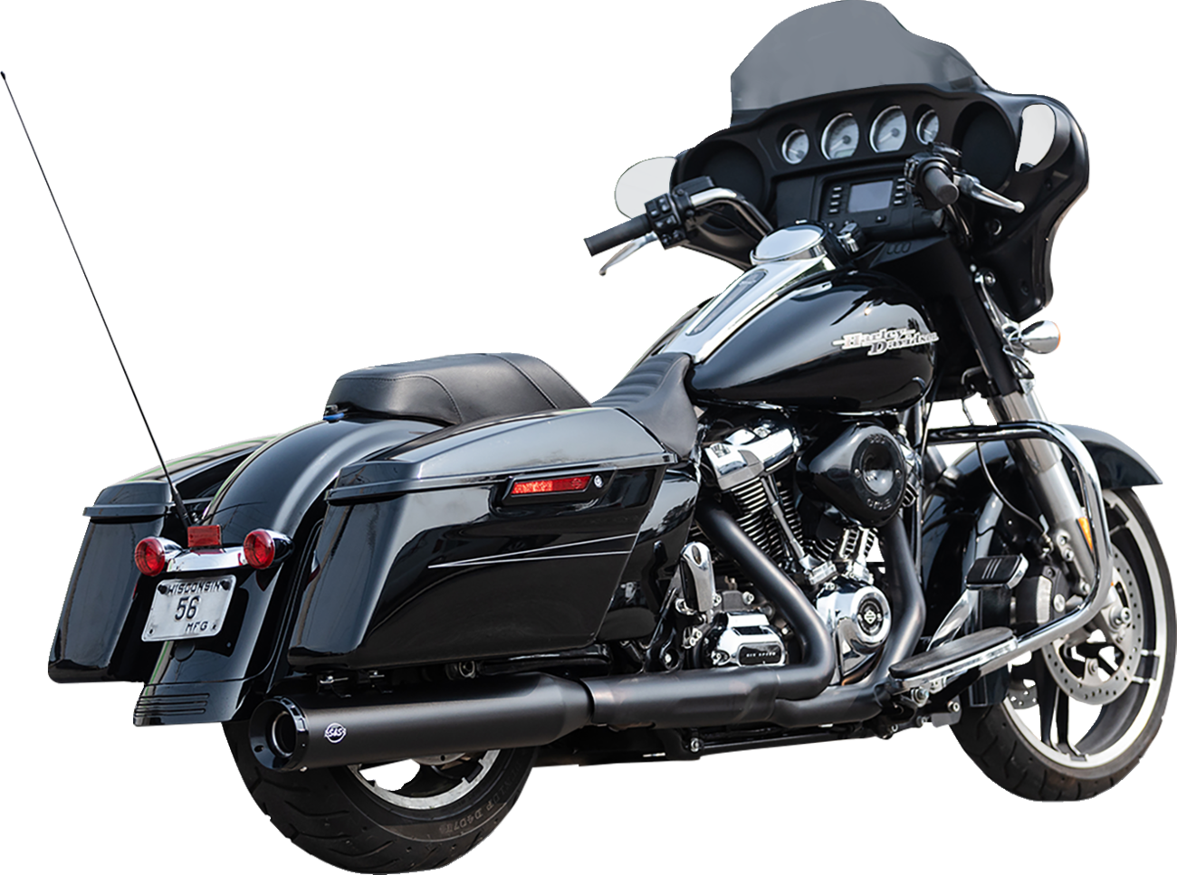 S&S Cycle 2 Into 1 Swindler 4.5" Muffler Kit For Harley Touring 2017-2025