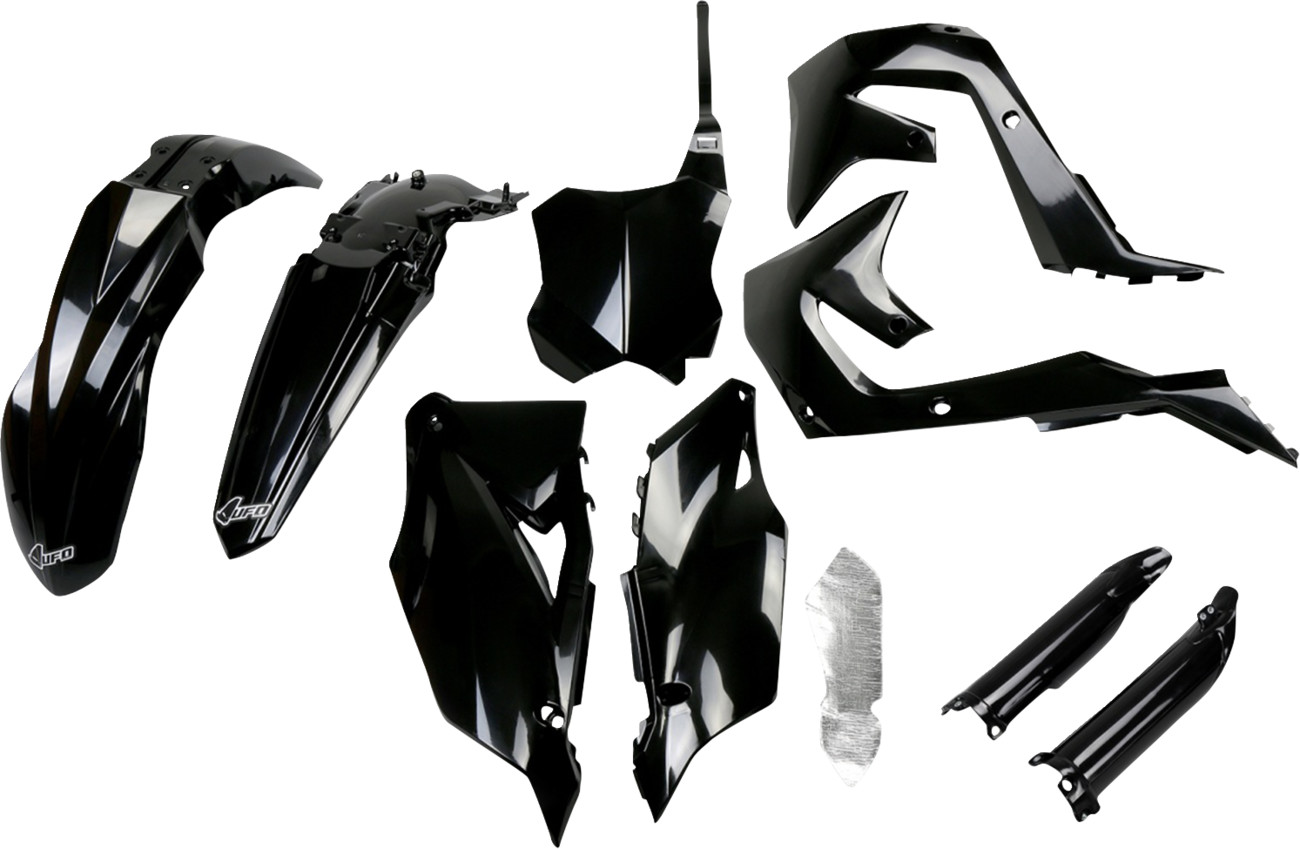 UFO Complete Body Plastic Kit with Fork Guards For Kawasaki KX250/KX250X 2021-2024 / KX450 2019-2023 / KX450X/KX450XC 2021-2023 Black