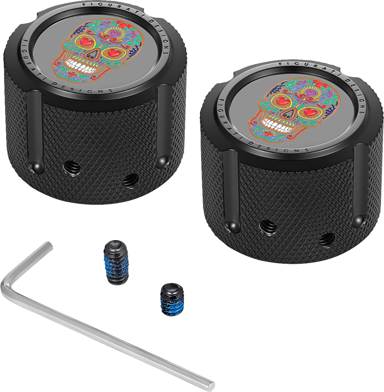 Figurati Designs Front Axle Nut Covers for Harley 2002-2026