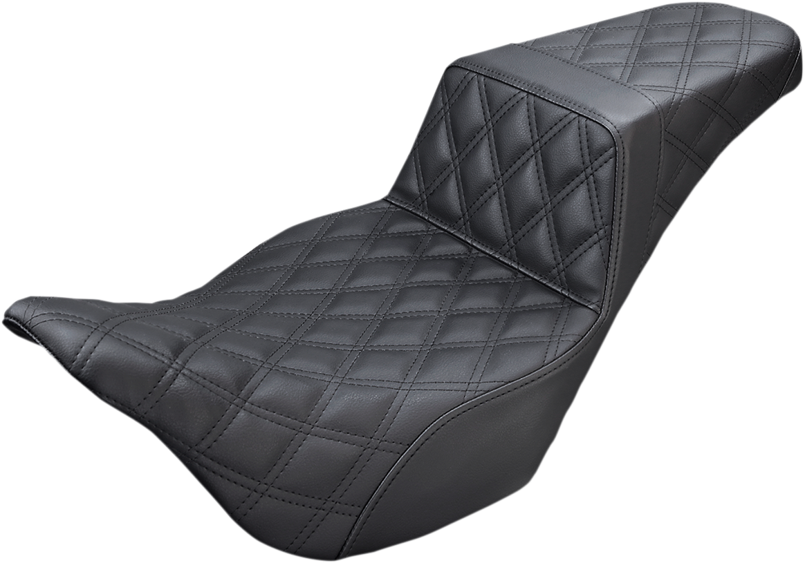 SADDLEMEN Step-Up Seat Full Lattice Stitch Black FL 08-24 808-07B-175