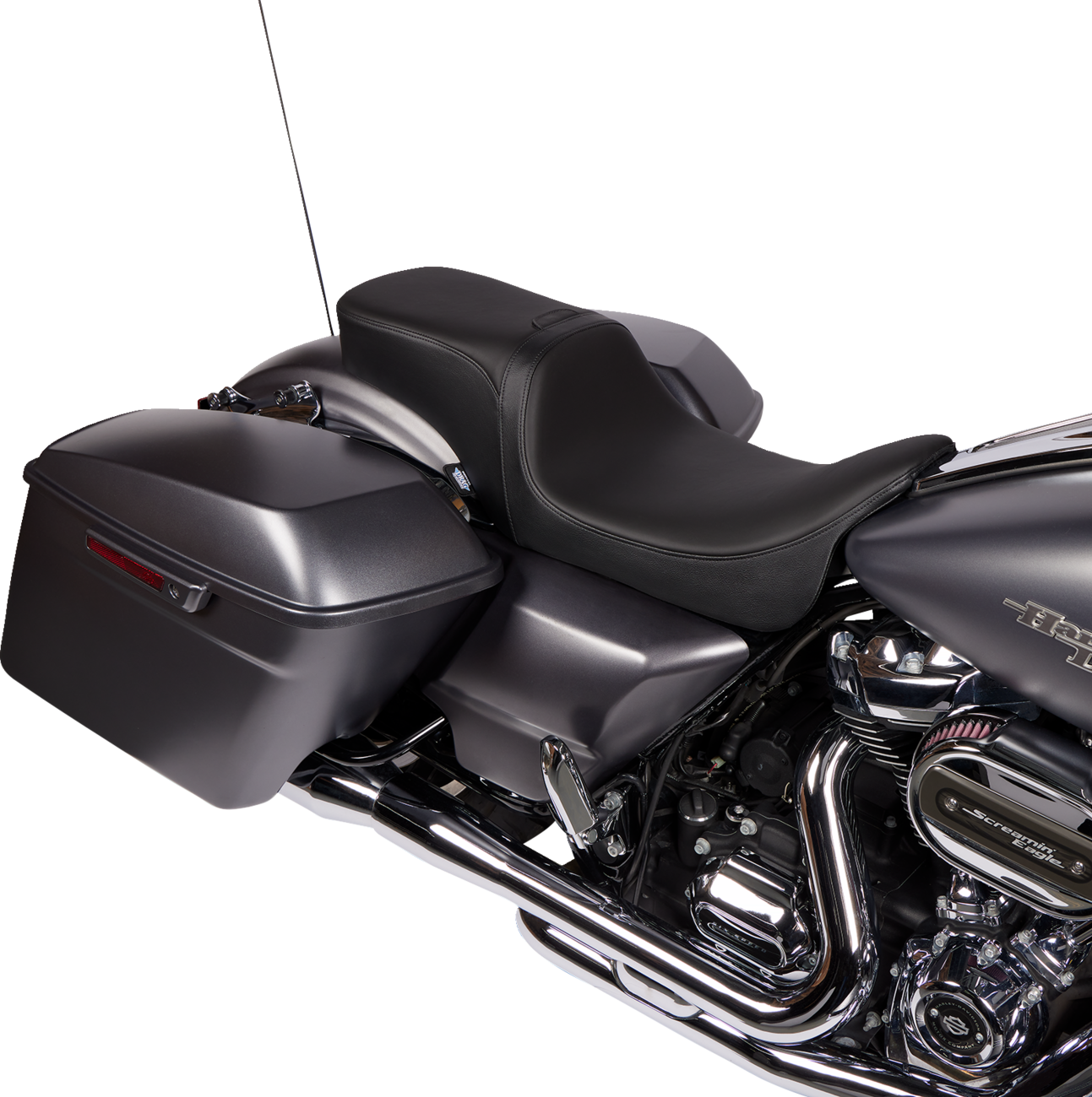 Drag specialties seats Predator 2-Up Seat - Solar Leather - Smooth - w/ Backrest Receptacle - FL '08-'23 Harley Davidson