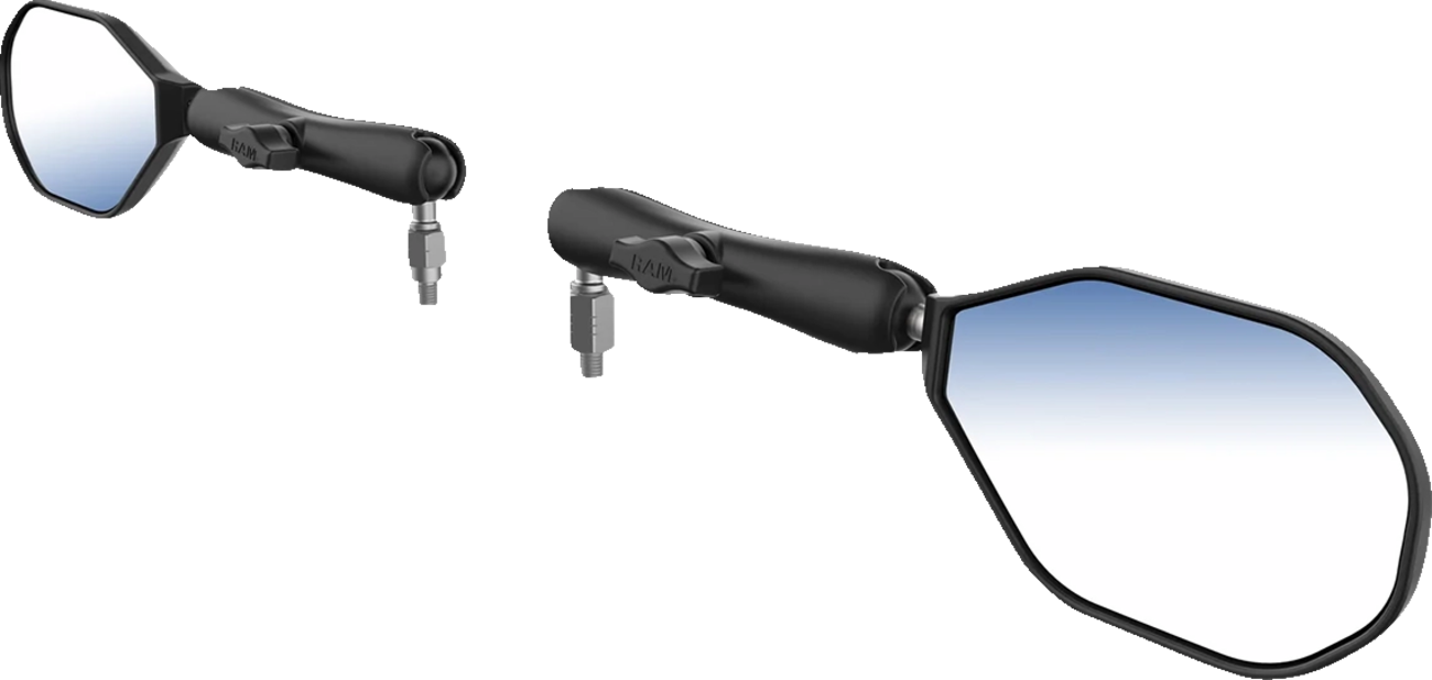 RAM MOUNTS Tough-Mirror™ Kit with M10-1.25 Bases/Reverse Adapter - Long Arm