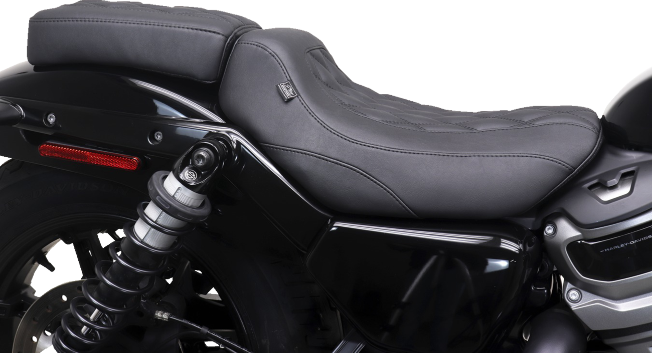 Mustang Tripper™ Passenger Seat - Double Diamond - Black Stitching - Nightster '22-'25 2022-2025 Harley Davidson RH975 Nightster / 2023-2025 Harley Davidson RH975S Nightster Special