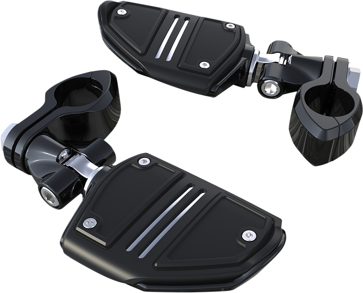 Ciro Twin Rail Footrests For 1 1/4" Highway Bar