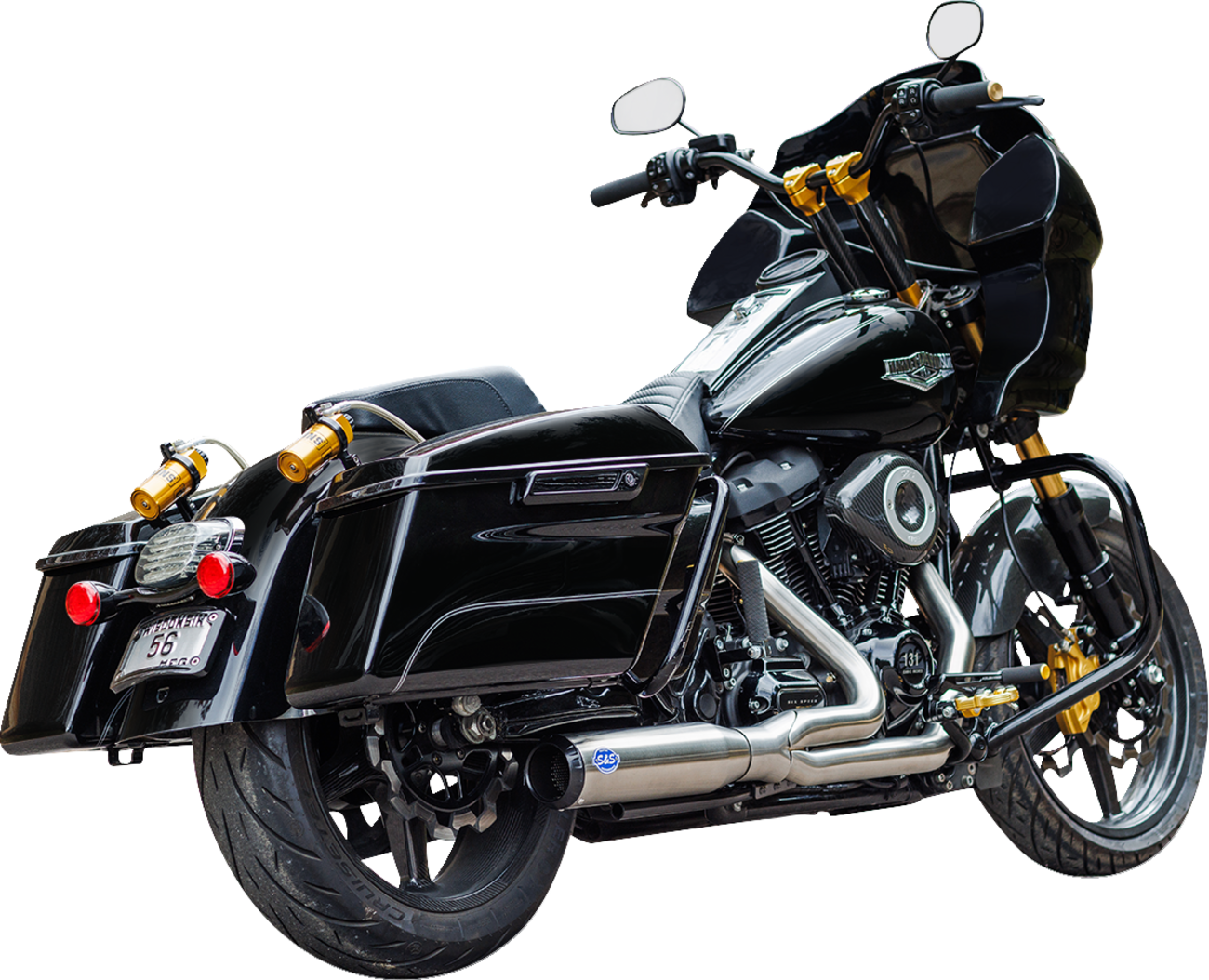 S&S Cycle 50-State Qualifier 2 Into 1 Stainless Exhaust For Harley Touring 2017-2025