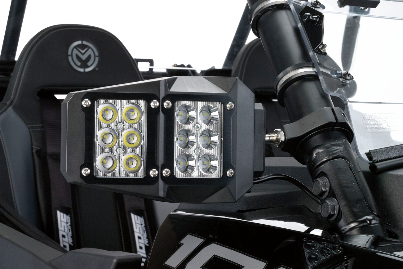 Moose offroad Mirror - Side View - LED - Hexagon - Black