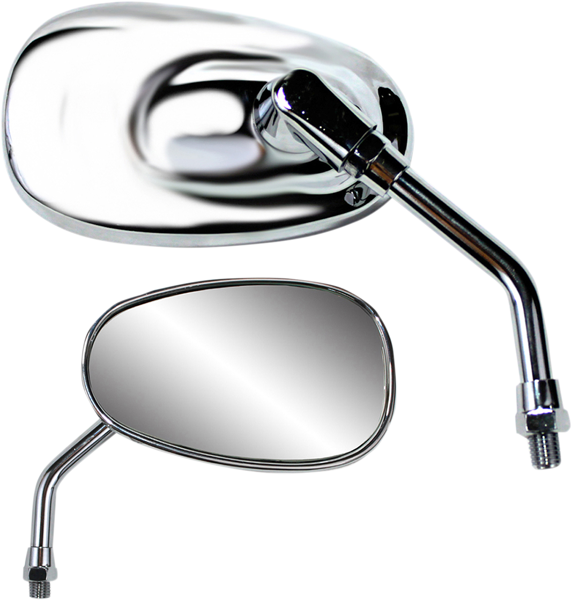 Parts unlimited Mirror - American-Style/Mini - Side View - Oval - Chrome - 4-3/4" - Each