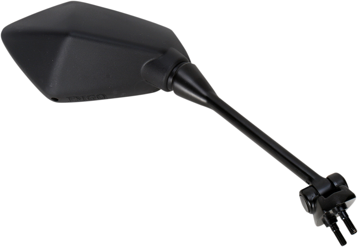 Emgo Mirror - Side View - Polygon - Black - Right 2009-2011 Kawasaki EX650 Ninja 650