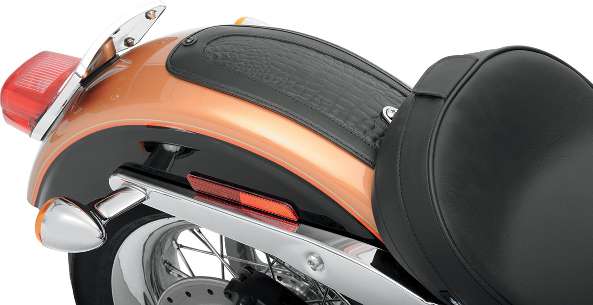 Drag specialties seats Fender Skin - Embossed Faux Gator Leather Center Harley Davidson