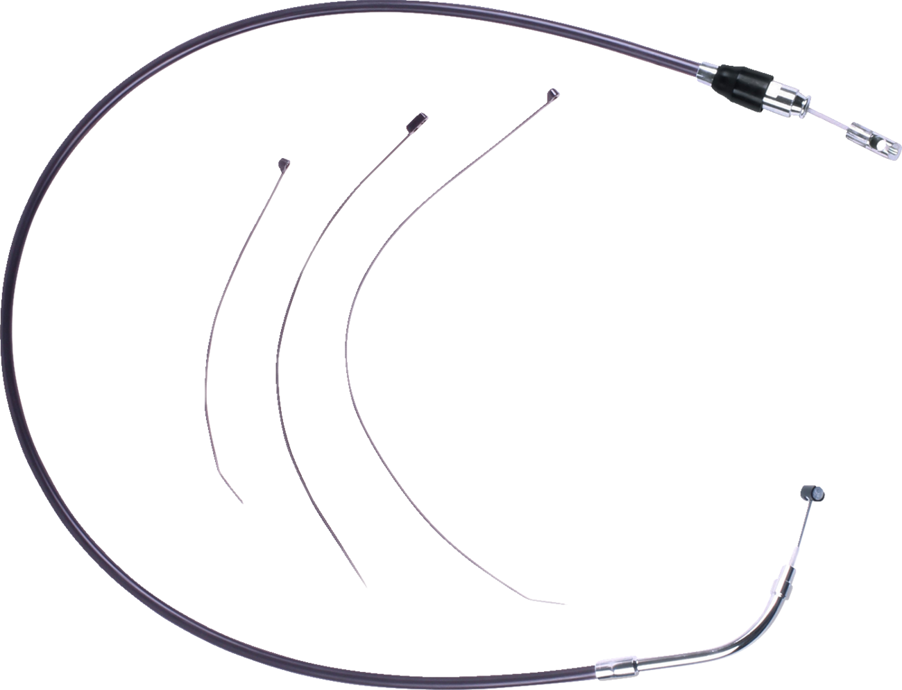 Drag specialties Quick Connect Clutch Cable - Upper - 39-1/4" - Black/Chrome Harley Davidson