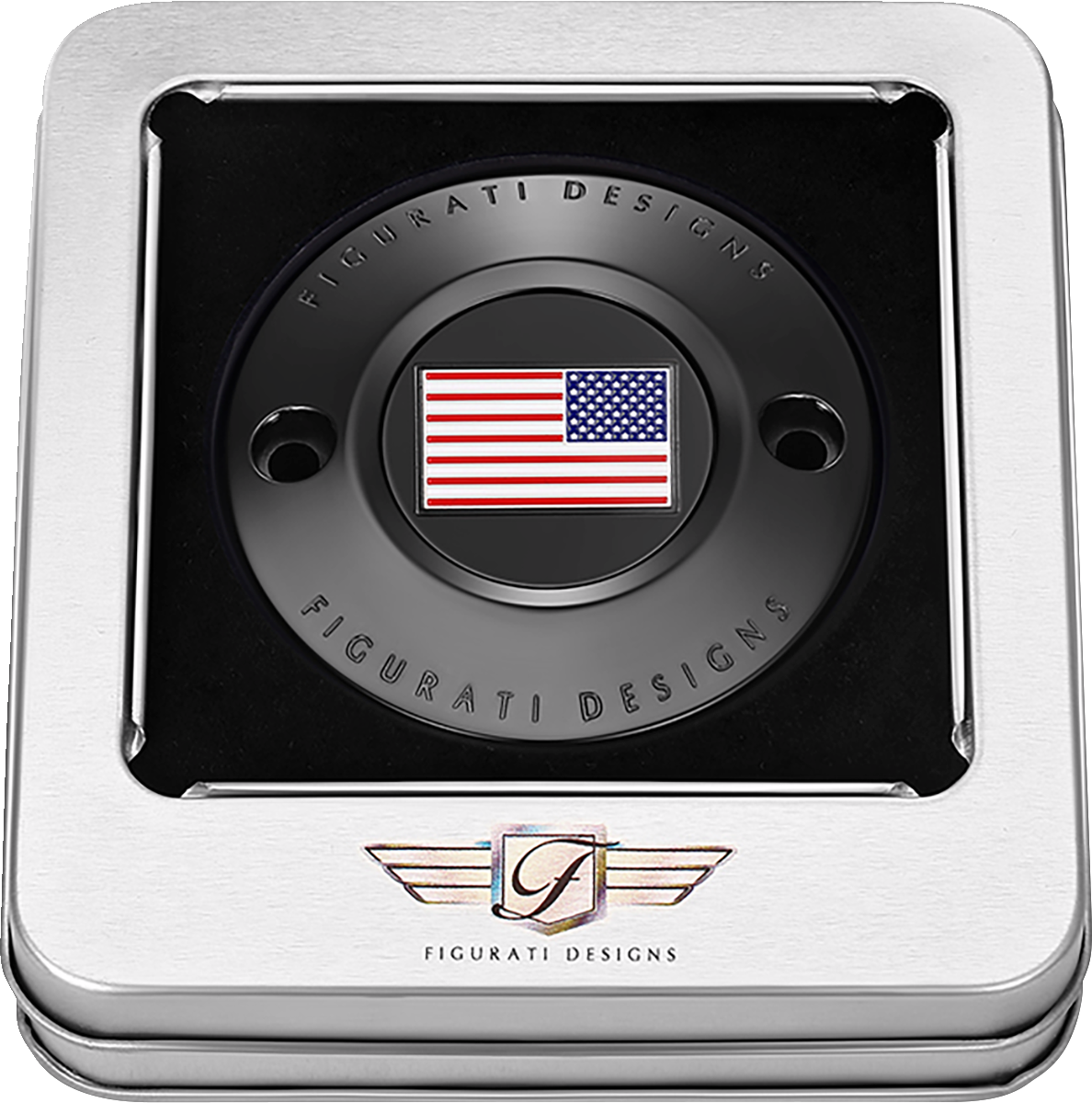 Figurati Designs American Flag Timing Cover For Harley M8 2017-2025