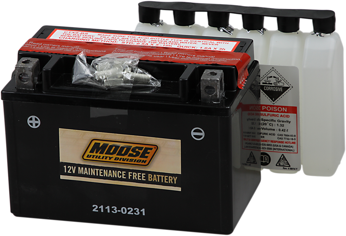 Moose offroad AGM Battery - YTX9-BS Suzuki/Polaris/Honda/Cannondale/E-Ton/Kawasaki/Arctic Cat/Yamaha/Kymco