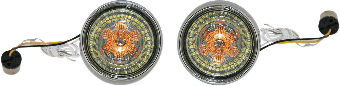 Custom Dynamics ProBEAM Dynamic Ringz LED Turn Signals For HDI Harley Bullet Style Turn Signals