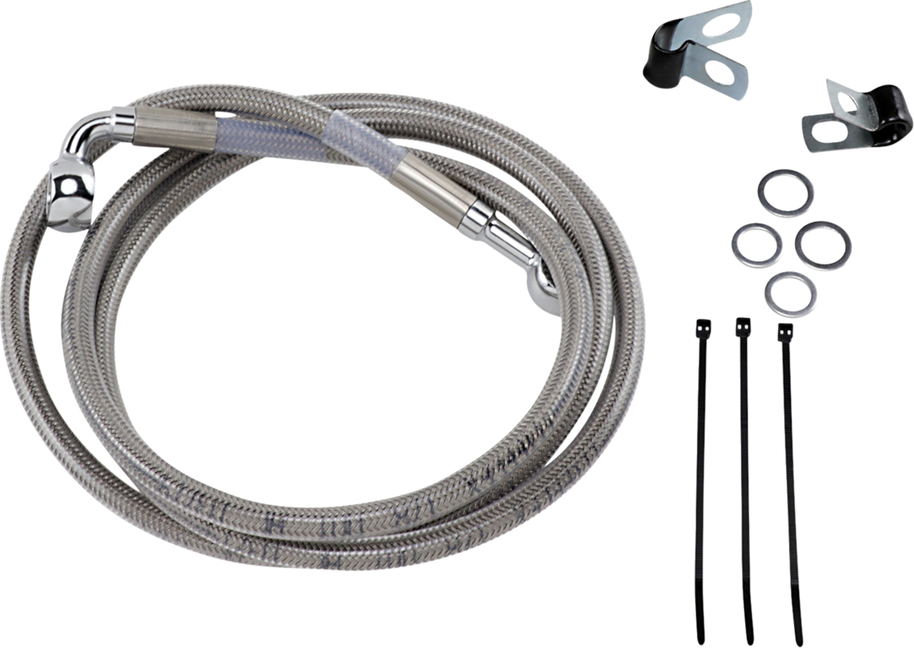 Drag specialties Brake Line - Front - +4" - Stainless Steel Harley Davidson