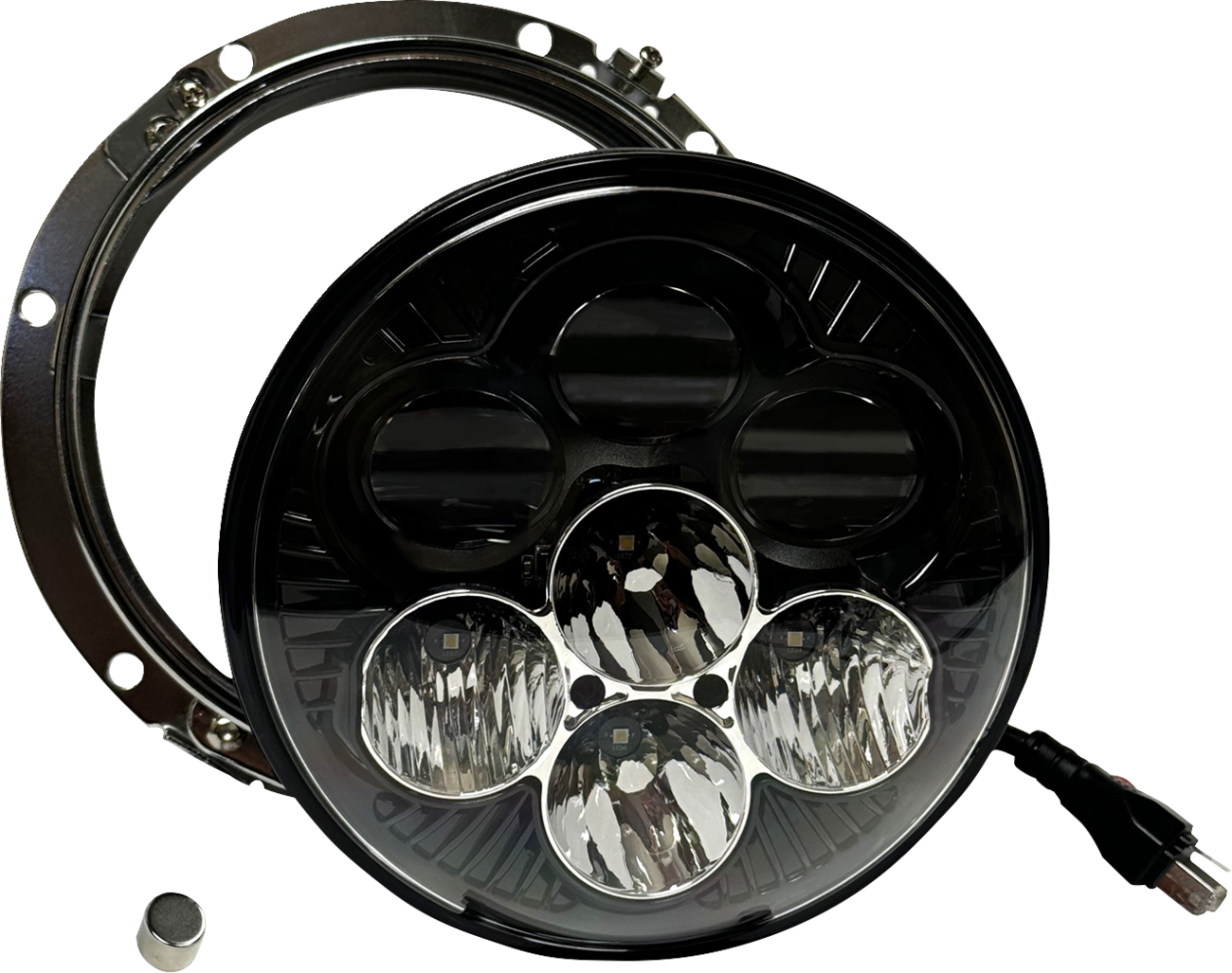 Custom Dynamics 7" Color Changing Shark Demon Headlight For Harley 1994-2016