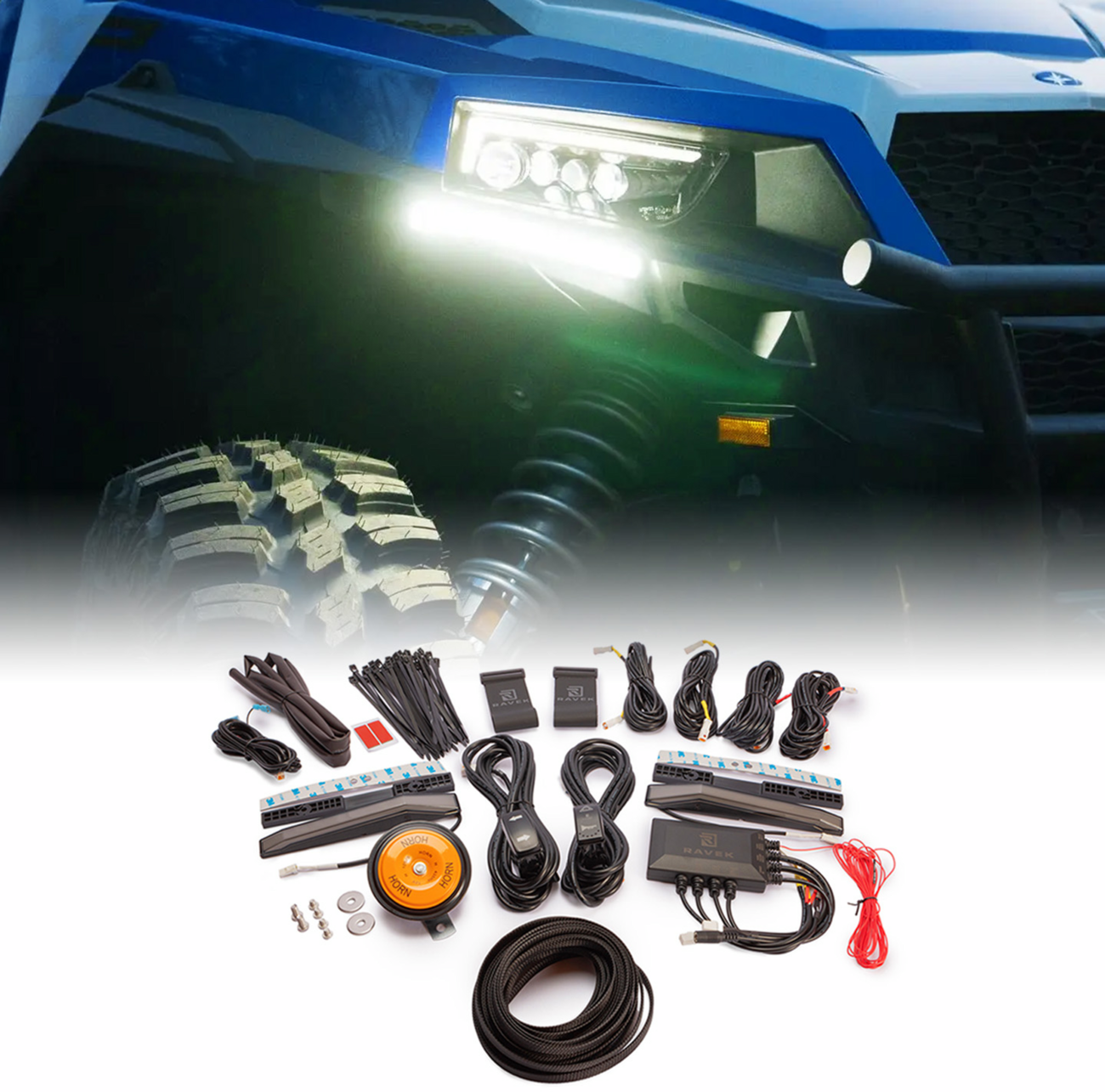 Ravek Auto-Cancel Turn Signal Kit w/White Running Lights Polaris General 2021-2025