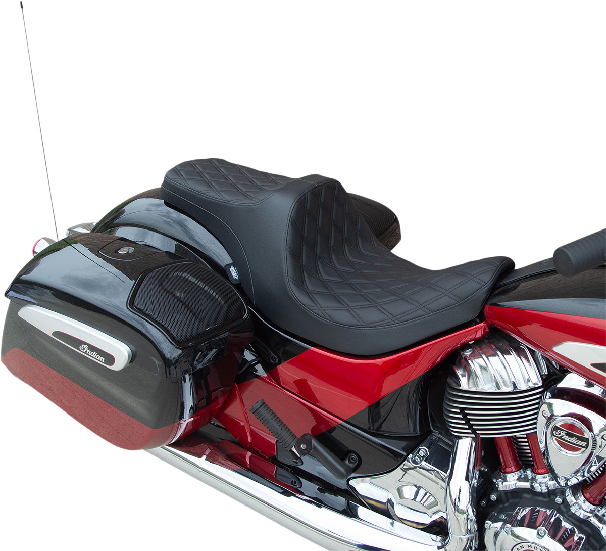 Drag specialties seats Predator III Seat - Forward Positioning - Double Diamond - Black Stitching - Indian '14-'22