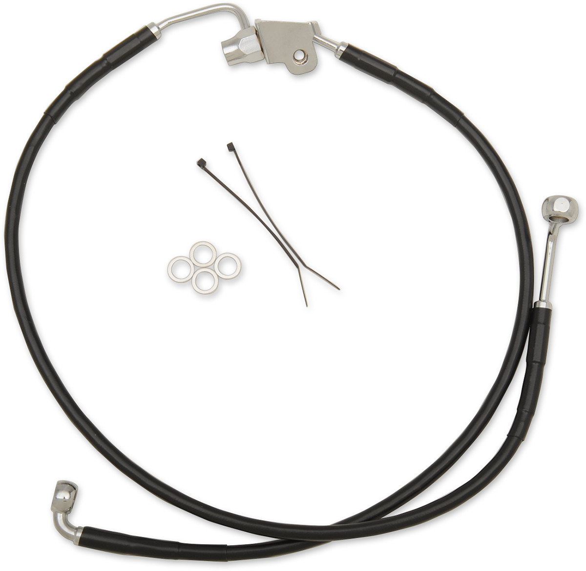 Drag specialties Brake Line - Rear - Black Harley Davidson