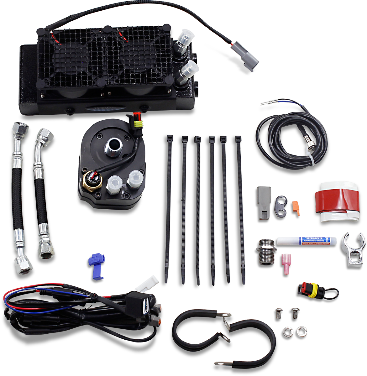 Ultracool Oil Cooler Kit - Naked - Black - Dyna/FXR/Softail/Touring Harley Davidson