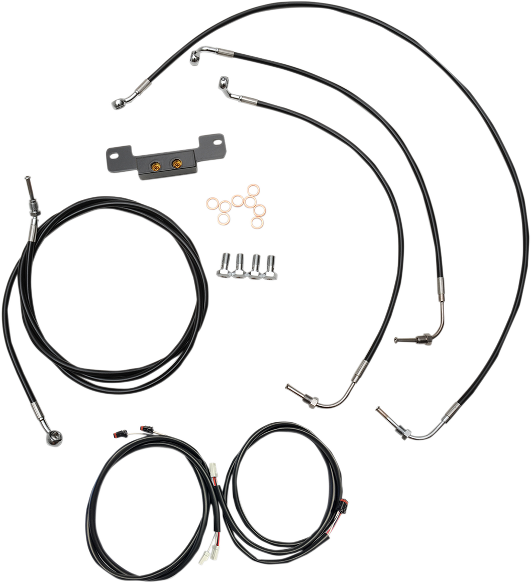 La choppers Complete Plug-and-Play Cable Kit - 12" - 14" Handlebars - '17-'19 Touring - Black Harley Davidson