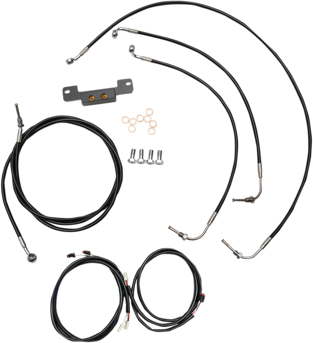 La choppers Complete Plug-and-Play Cable Kit - 15" - 17" Handlebars - '17-'19 Touring - Black Harley Davidson