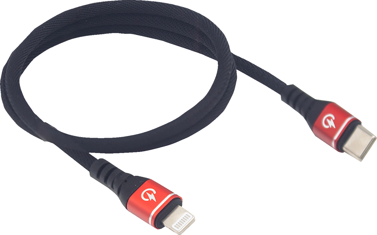 RIDEPOWER 24" Male USB-C to Male Lightning Phone 3.0 Fast Charging Cable