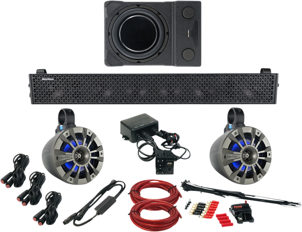 NavAtlas Zone 4 Audio Kit With Bluetooth Rocker Switch Can-Am Maverick X3 MAX 2017-2021