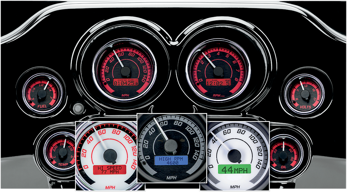 DAKOTA DIGITAL MVX-8K Series Analog/Digital Gauge Kit — 8604WGK Model