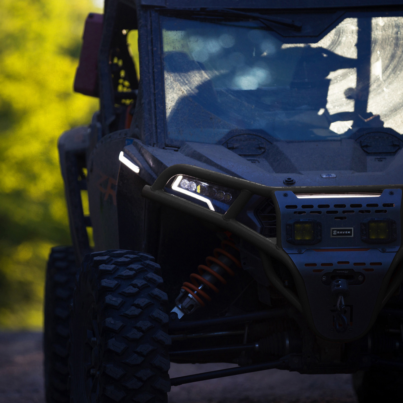 Ravek Front Bumper/Skid Plate with Amber Lights - Black - RZR XP 1000 2024-2025 Polaris RZR XP 1000 Sport / 2024-2025 Polaris RZR XP 1000 Premium / 2024-2025 Polaris RZR XP 1000 Ultimate