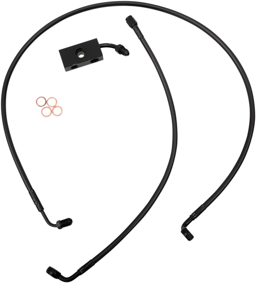 LA CHOPPERS Midnight Braided Brake Line Kit