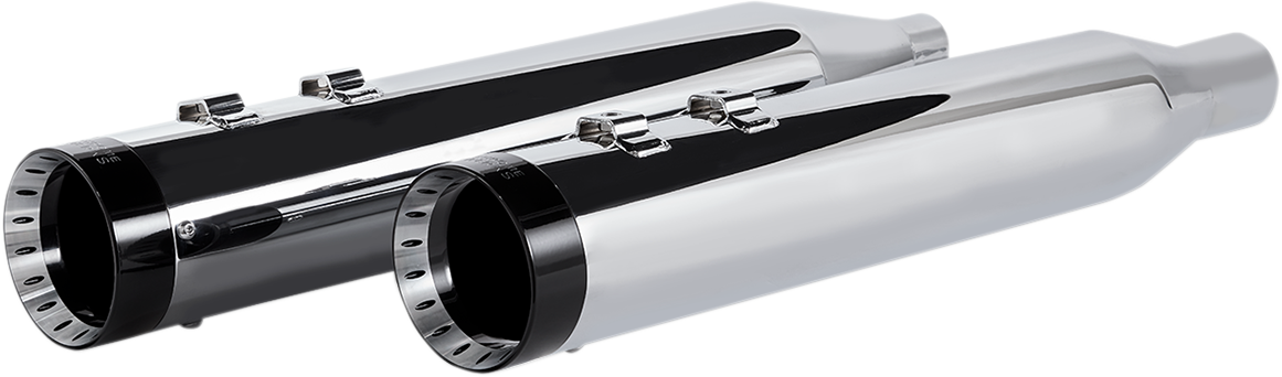 Khrome werks 4-1/2" HP-Plus® Slip-On Mufflers - Chrome with Turbine - Touring Harley Davidson