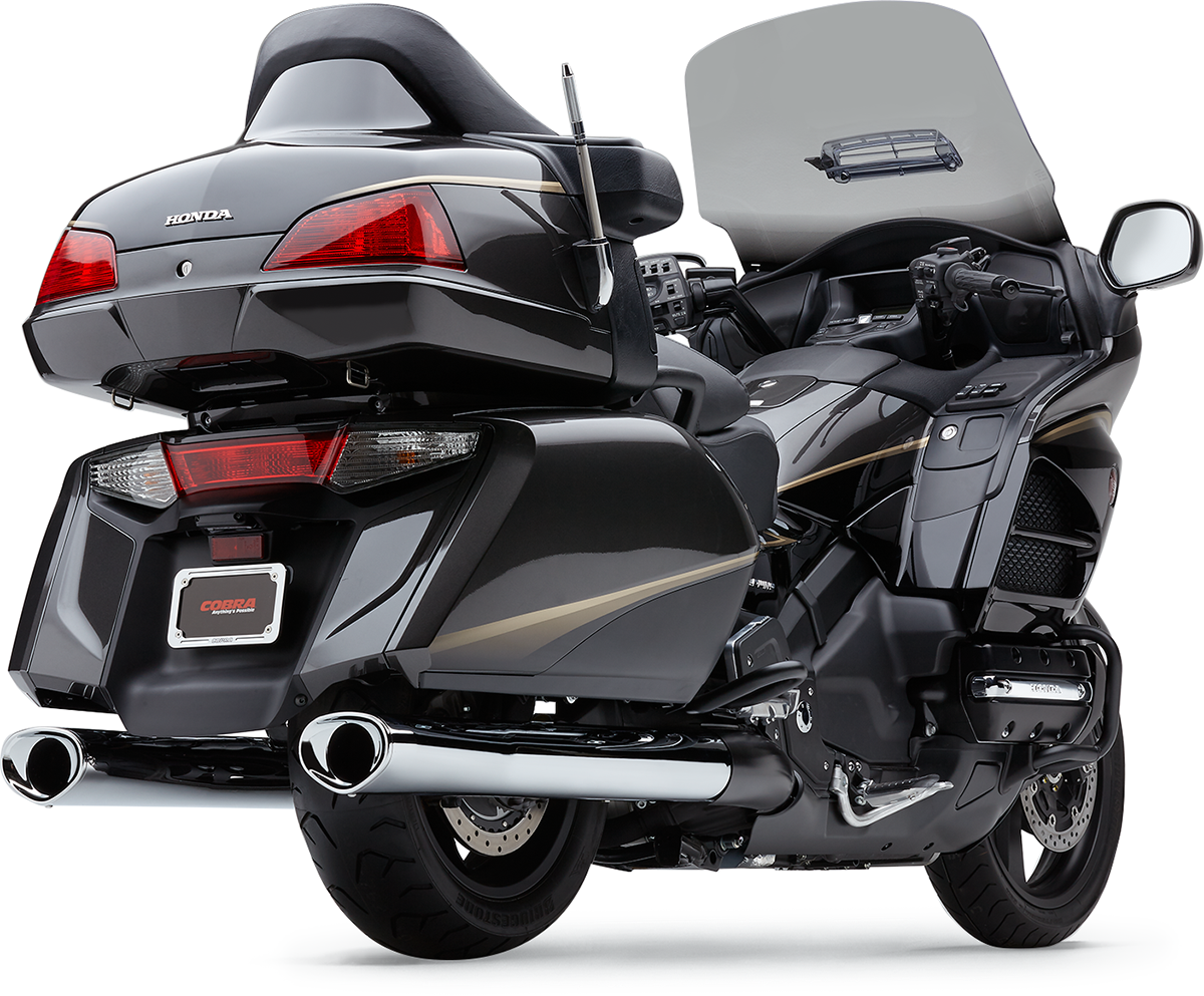 Cobra Chrome Tri Flow Mufflers 2012-2017 Honda GL1800HP Gold Wing Audio/Comfort / 2013-2016 Honda GL1800B Gold Wing F6B / 2017-2017 Honda GL1800F6B Gold Wing Bagger