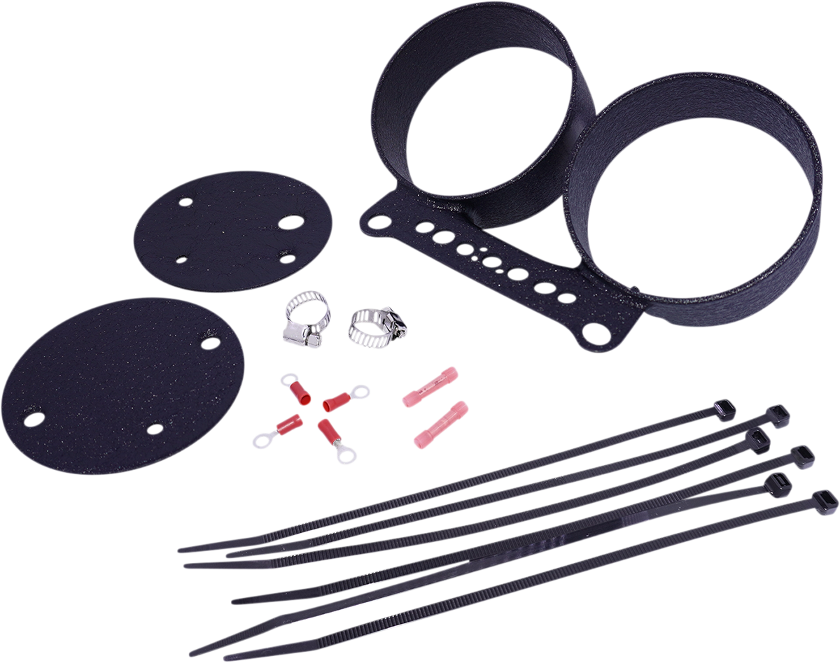 Drag specialties Dual Gauge Bracket - Wrinkle Black Harley Davidson