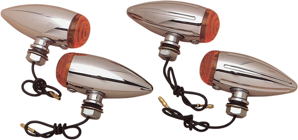 Drag specialties BulletvMarker Lights - LED - Amber Lens - Chrome