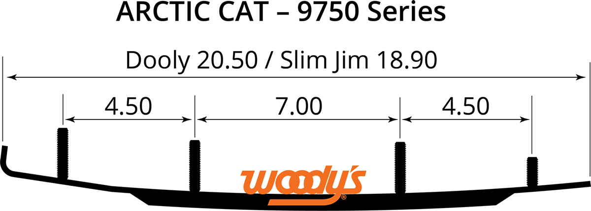 Woody's Dooly™ Runners - 4" - 90° Arctic Cat