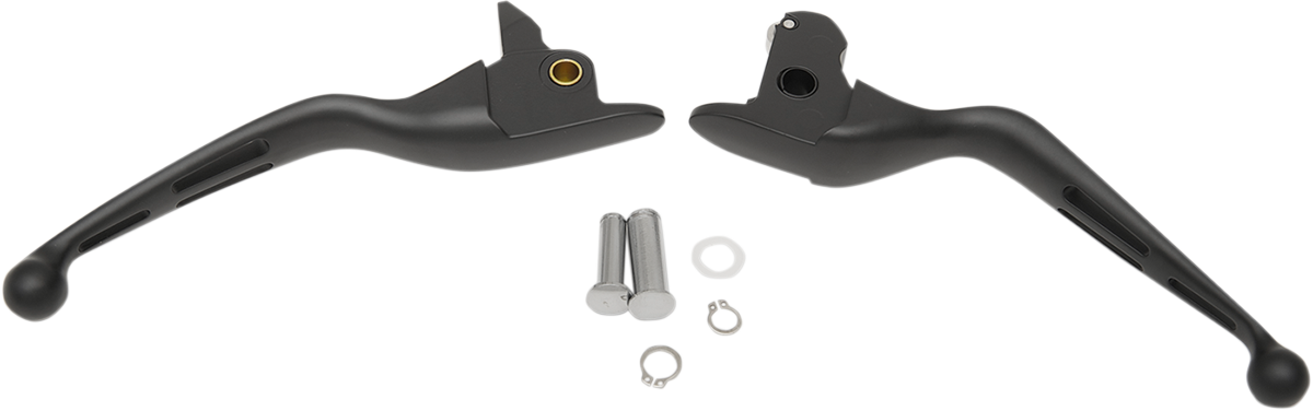 Drag specialties Slotted Wide Blade Lever Set - Black Harley Davidson